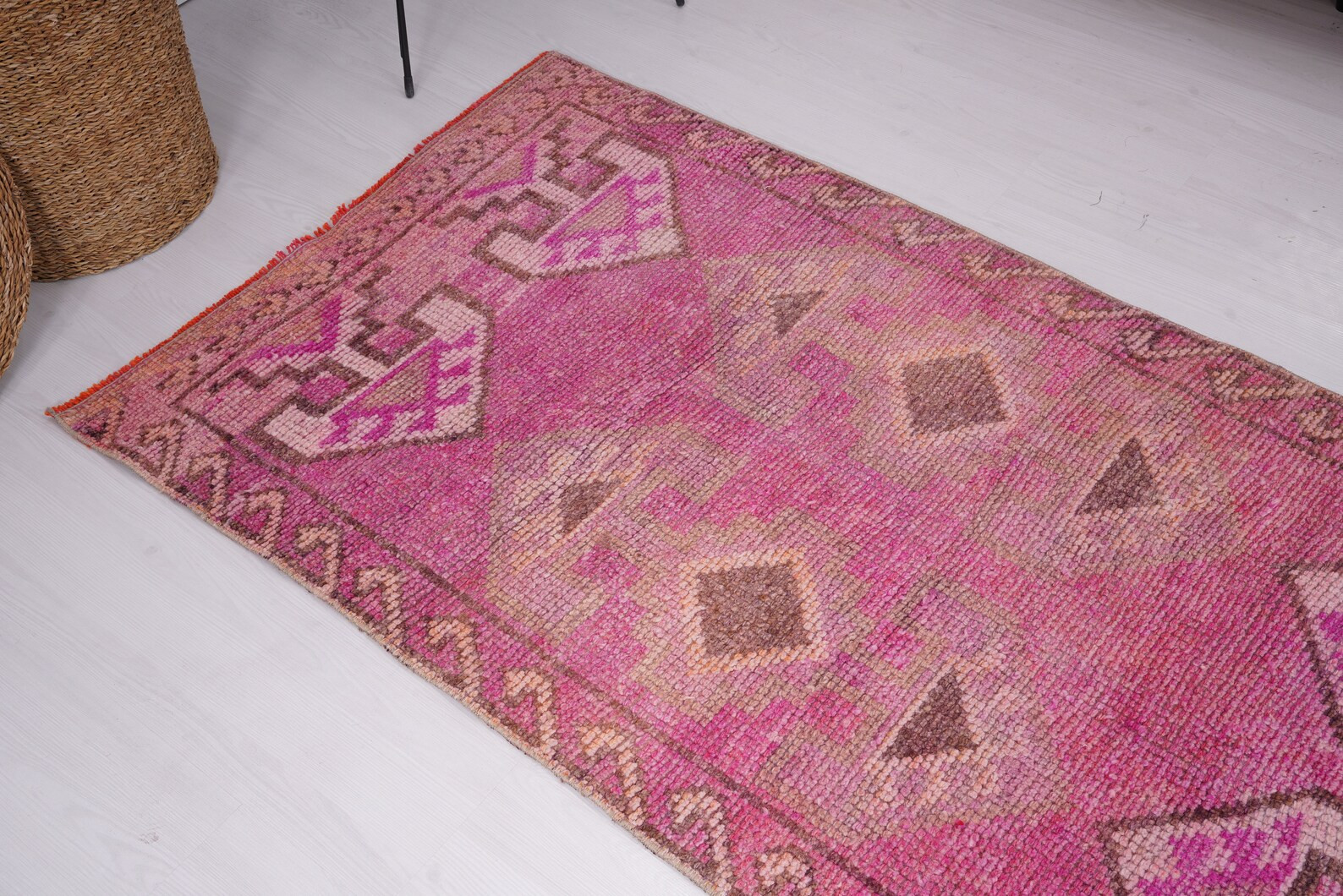 3x12 Runner Rug, Vintage Rug Pink, Turkish Runner 3x12, Oushak Rug, Turkish Rug, Vintage Runner, ... | Etsy (US)