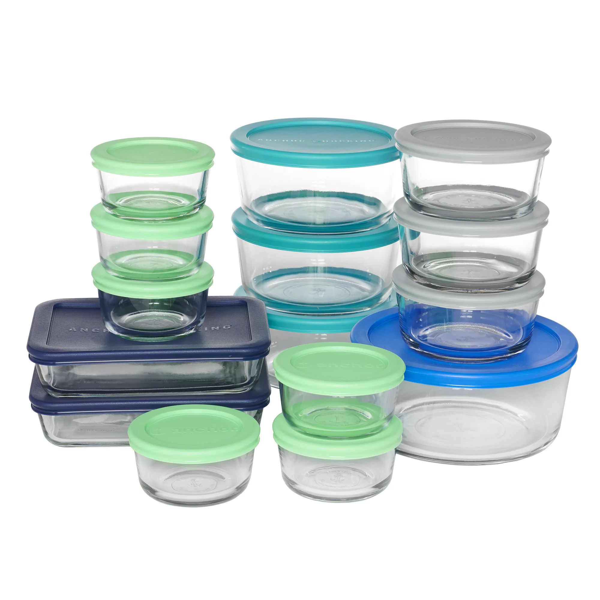 Anchor Hocking Glass Food Storage Containers with Lids, 30 Piece Set | Walmart (US)