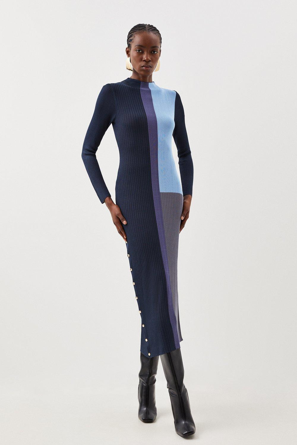 Viscose Sheer Knit Midaxi Dress | Karen Millen US