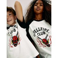 M&S Pure Cotton Stranger Things™ T-Shirt (6-16 Yrs) White Mix | Marks & Spencer (UK)