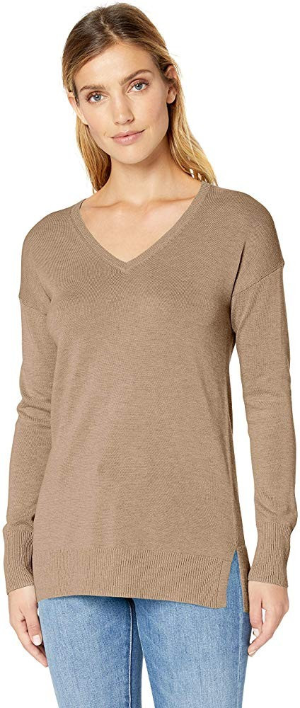 Women's Lightweight Long-Sleeve V-Neck Tunic Sweater | Amazon (US)