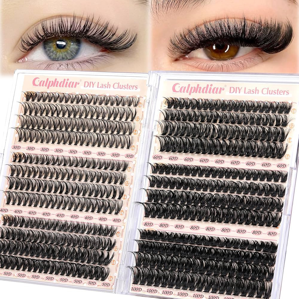 Calphidar Eyelash Clusters 30D+40D+50D+60D+80D+100D Lash Clusters Wispy Individual Lashes 476PCS ... | Amazon (US)