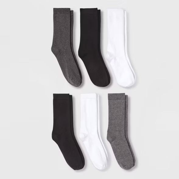 Women's 6pk Crew Socks - A New Day™ 4-10 | Target