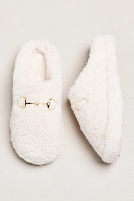 Maeve Sherpa Fleece Bit Scuff Slippers | Anthropologie (US)