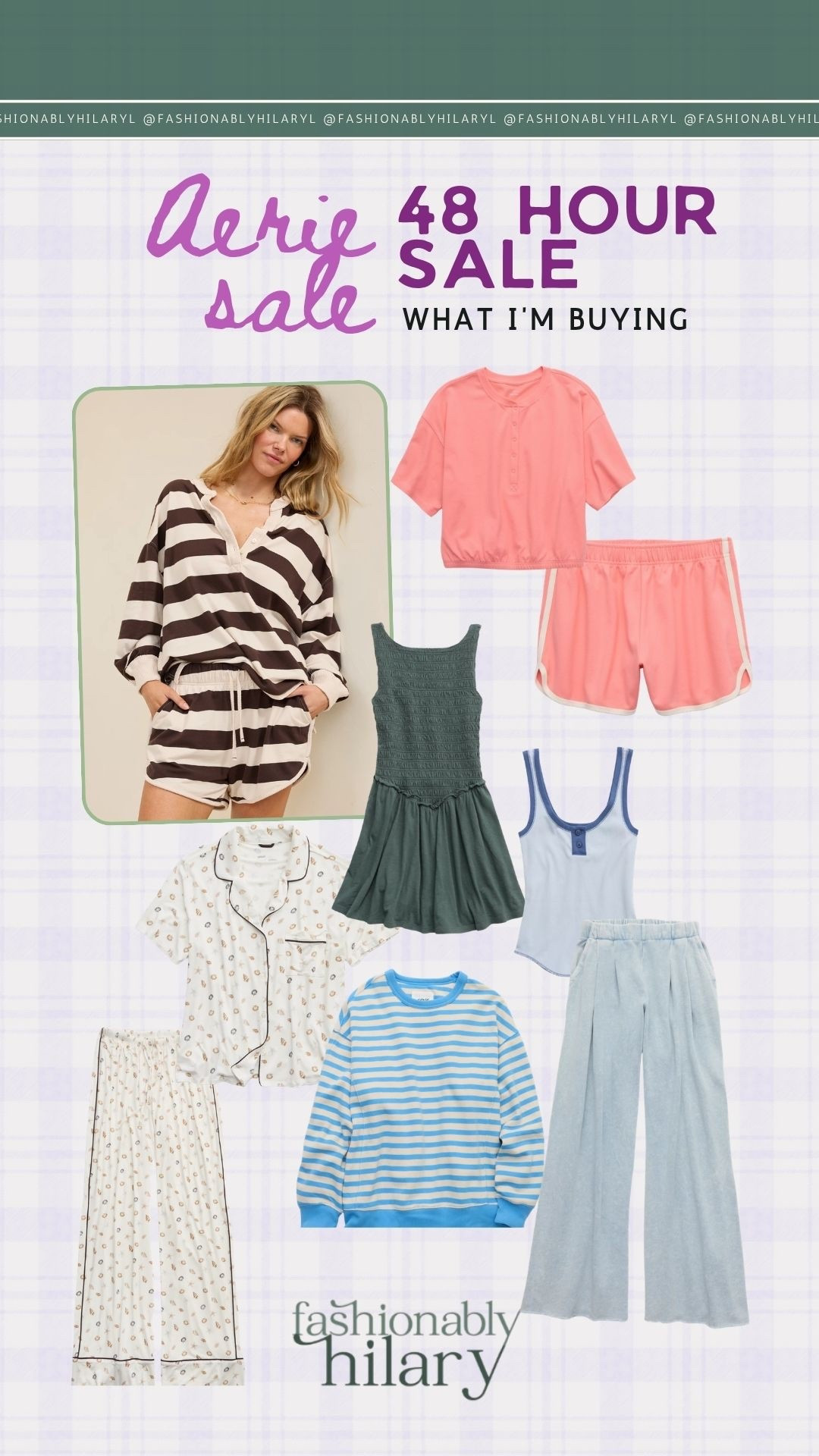 The LTKxAerie sale starts today and you can save an additional 20% in the app! I’m loving these matching sets and, of course, I had to include my favorite striped sweatshirt. The sale only goes on for 48 hours so grab your favorites now! 
 Matching lounge sets, super soft seashell pajamas 

#LTKSeasonal #LTKMidsize #LTKxAerie