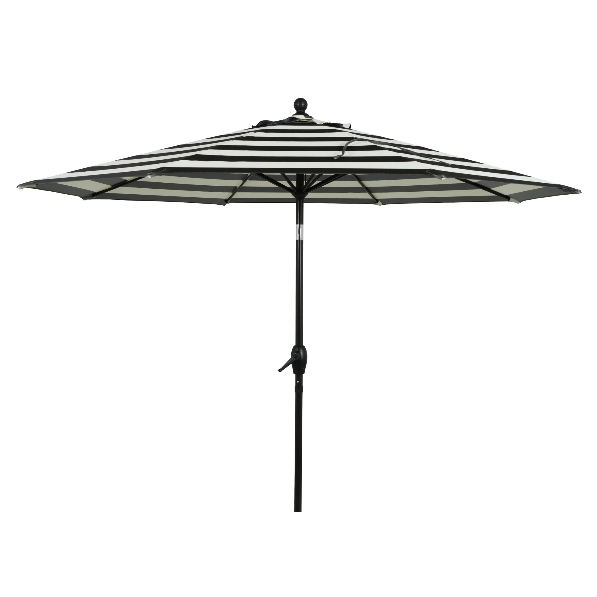 Better Homes & Gardens Premium 9' Stripe Round Market Patio Umbrella, Crank Lift, 3-Angle Tilt | Walmart (US)