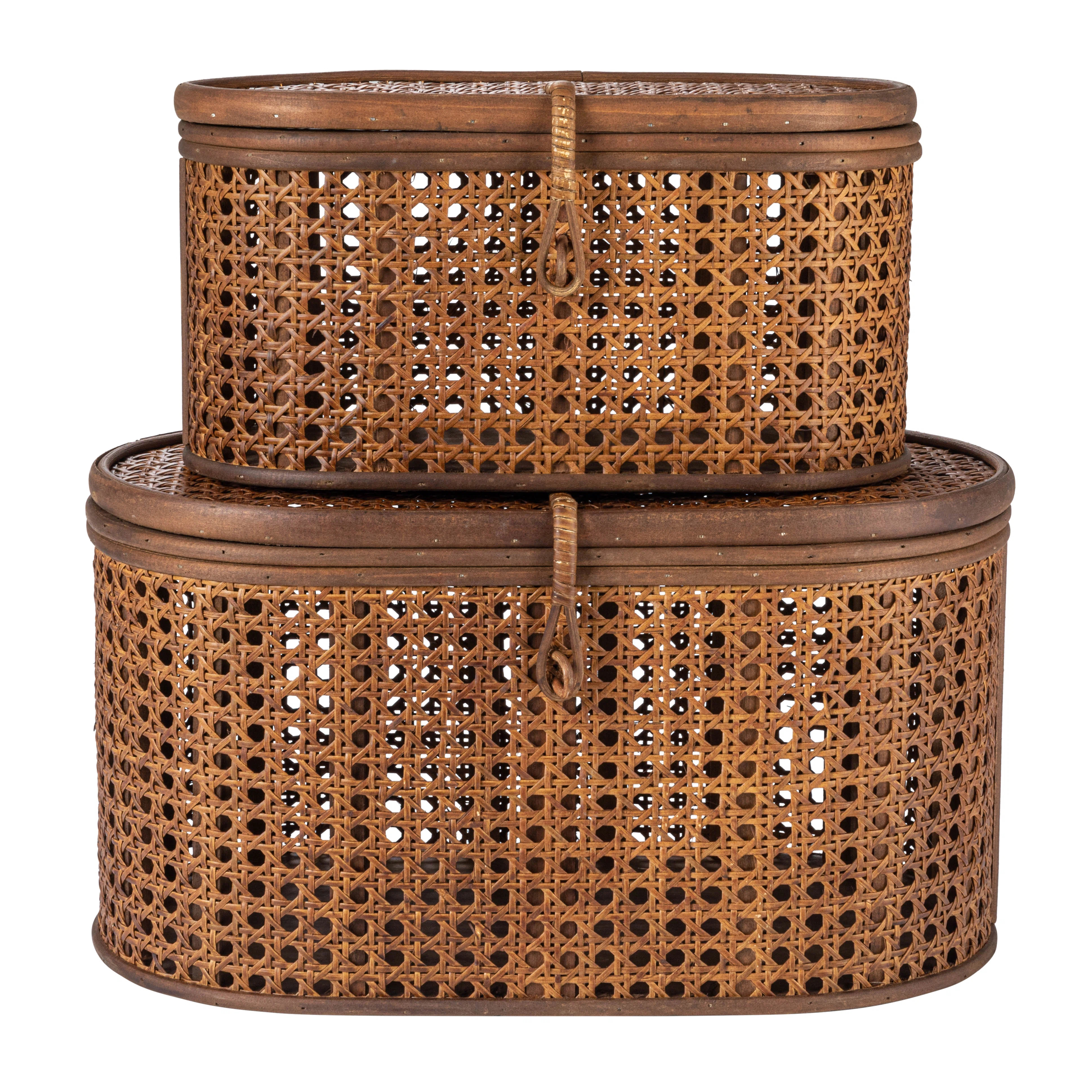 Edelie Coastal Rattan Decorative Basket - Set of 2 | Birch Lane