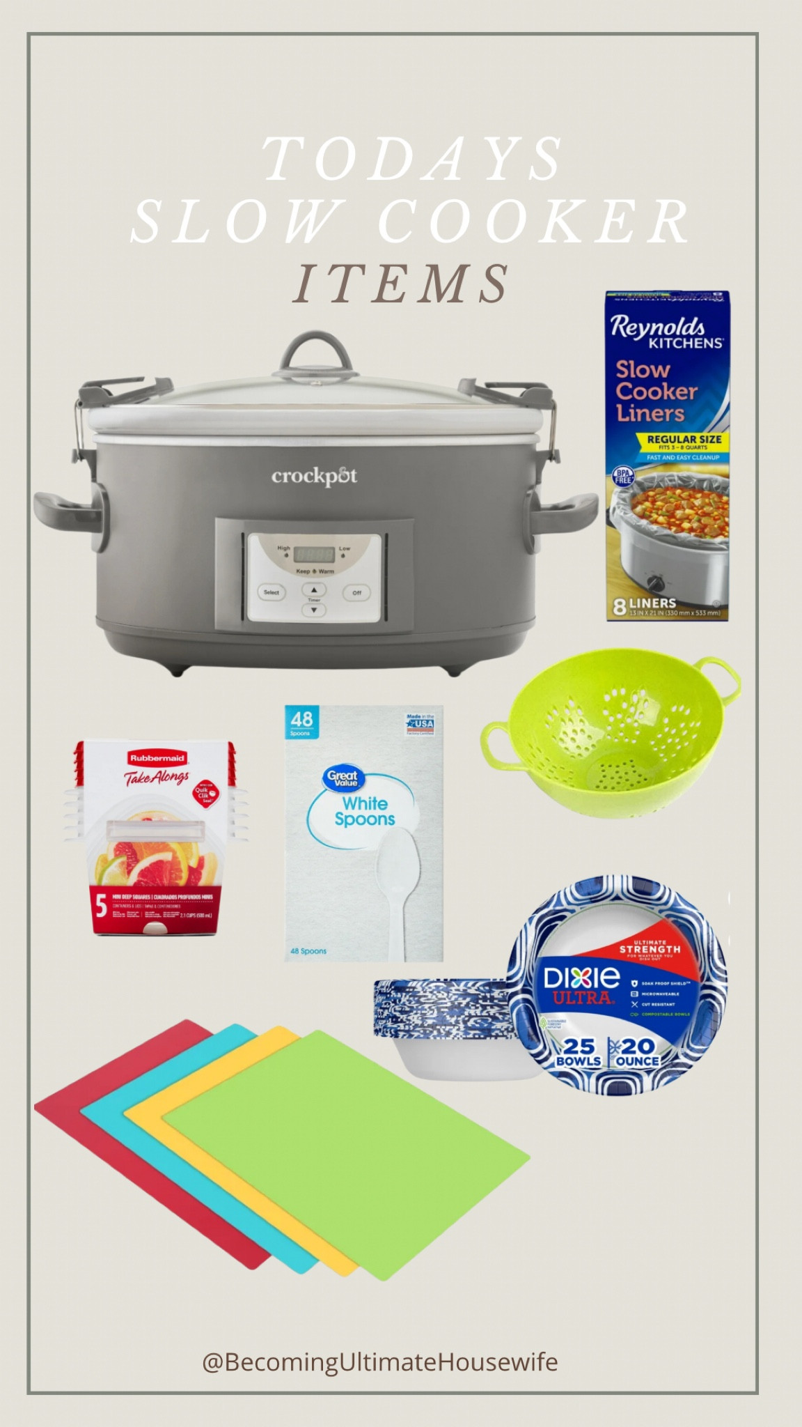 Pulling together today's easy slow cooker meal couldn't be simpler! 🍲✨ I'm sharing all the essentials I used, from my trusty crockpot to liners, paper bowls, and plastic spoons. These items streamline dinner time, making mealtime a breeze, especially during busy days. The crockpot linked is the latest model of my old favorite, and I'm loving the upgrades! And Guess what it’s On SALE NOW. Check out the items below to simplify your meal prep! 🛒💖 #SlowCooker #EasyMeals #DinnerMadeEasy 

#LTKSaleAlert #LTKHome #LTKFamily