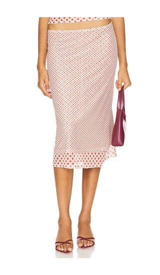 Maria Skirt in White Polka Dot | Revolve Clothing (Global)