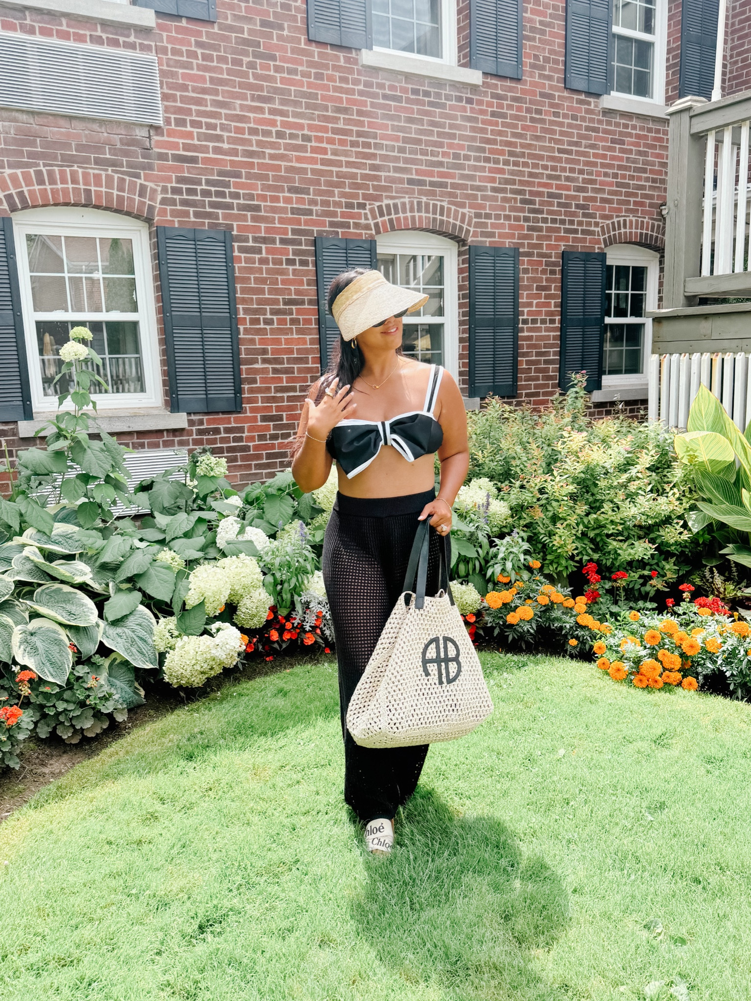 pool day outfit
Swimsuit size medium
Crochet pants size medium 