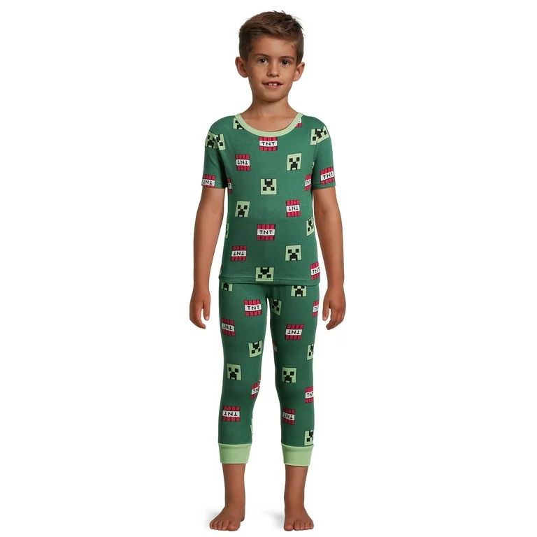 Minecraft Boys Short Sleeve and Pant Pajama Set, 2-Piece, Sizes 4-12 | Walmart (US)