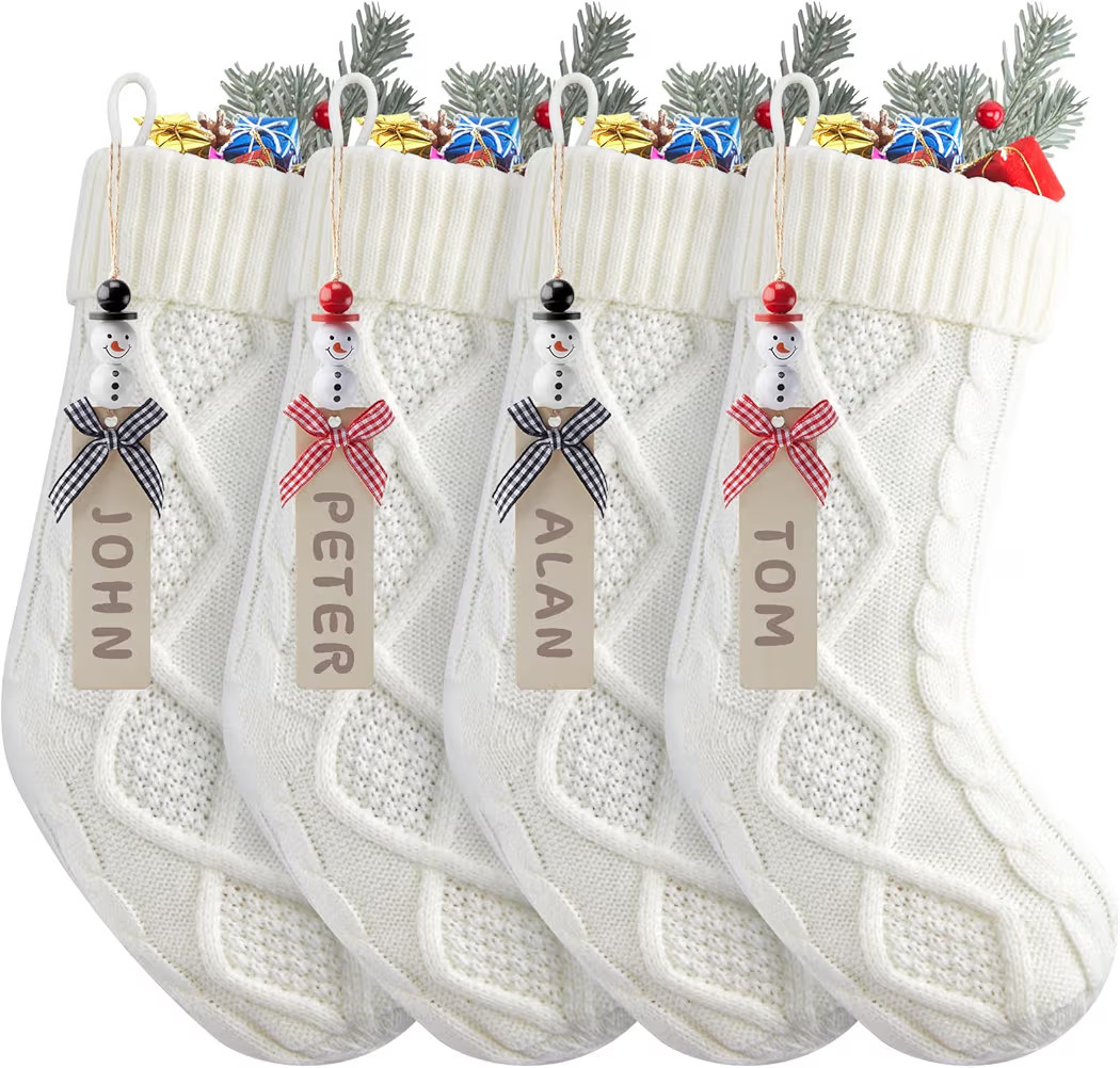 Minetom Christmas Stockings, Personalized Christmas Hanging Stockings with Name Tags, 18 Inches L... | Amazon (US)