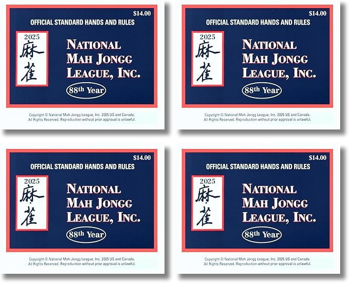 National Mah Jongg League 2025 Mahjong Standard Size Cards Four-Pack Bundle - Official Hands and ... | Amazon (US)