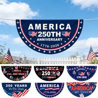 America 250th Anniversary Fan Shaped Flag Patriotic 1776 2026 Bunting Banner for Indoor Outdoor Porch Yard Decor | AliExpress (US)