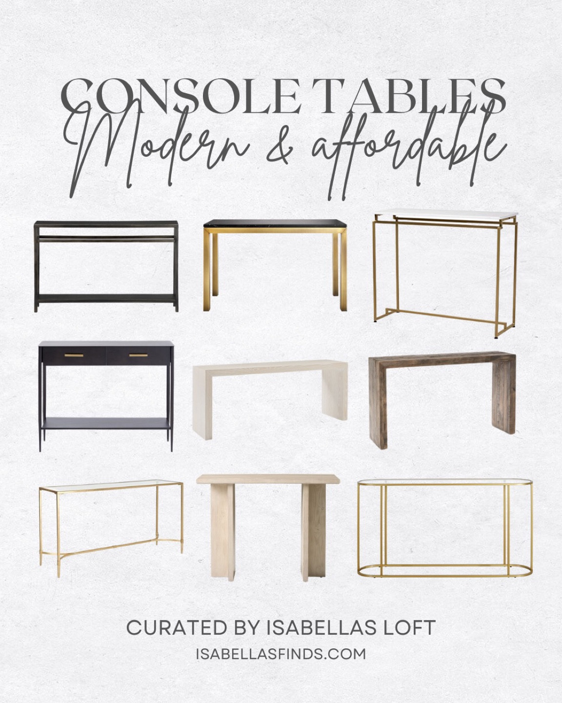 Console Tables 

Media Console, Living Home Furniture, Bedroom Furniture, stand, cane bed, cane furniture, floor mirror, arched mirror, cabinet, home decor, modern decor, mid century modern, kitchen pendant lighting, unique lighting, Console Table, Restoration Hardware Inspired, ceiling lighting, black light, brass decor, black furniture, modern glam, entryway, living room, kitchen, bar stools, throw pillows, wall decor, accent chair, dining room, home decor, rug, coffee table 

#LTKhome #LTKsalealert #LTKstyletip