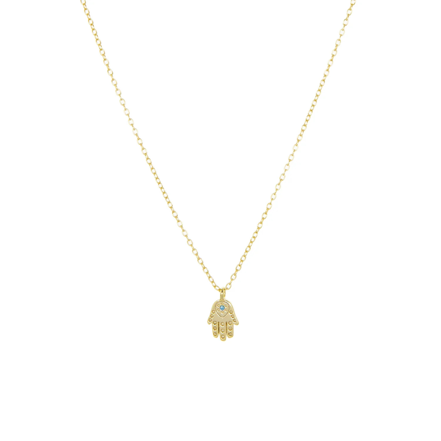 gold plated hamsa charm necklace | Marlyn Schiff