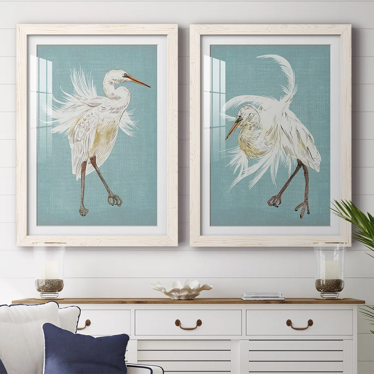 " Heron Plumage III " 2 - Pieces Painting Print (Set of 2) | Wayfair North America