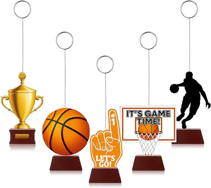 5 Pcs Basketball Themed Party Decorations Photo Holders Balloon Picture Holders Place Card Holder... | Amazon (US)