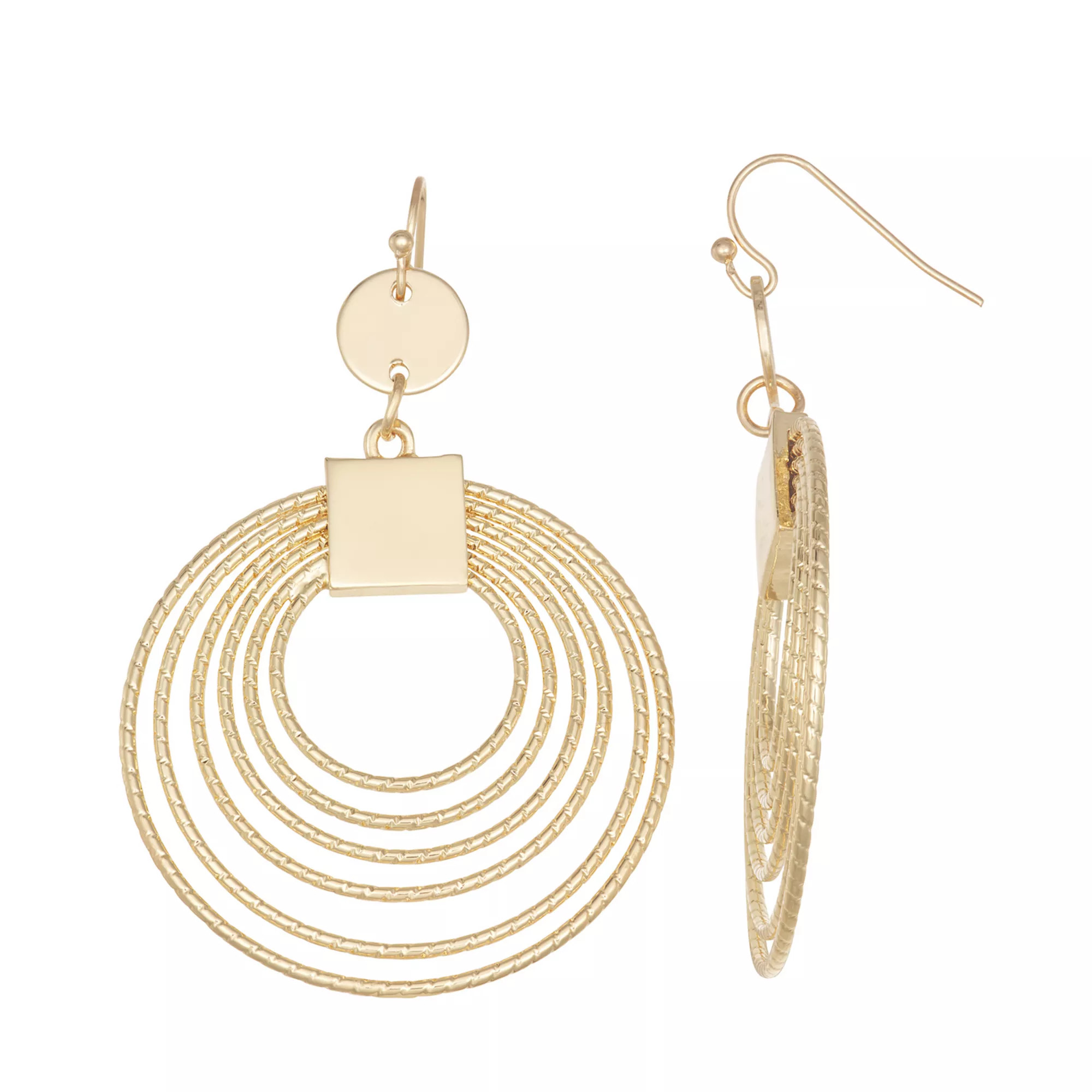 Emberly Gold Tone Multi Circle Hoop Earrings | Kohl's