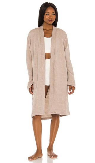 Alaia Robe in Mushroom & Oatmeal | Revolve Clothing (Global)