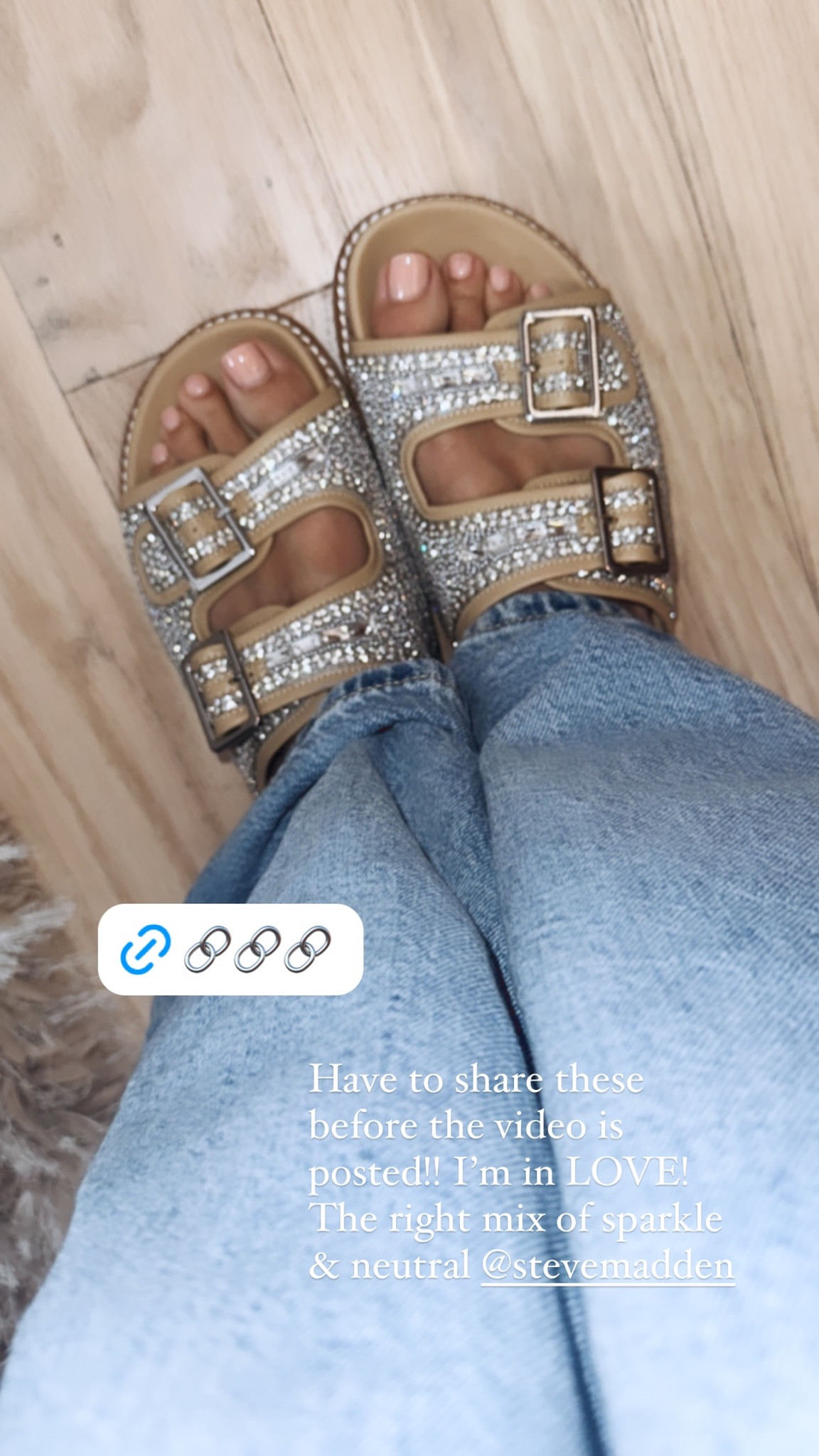 In love with these Steve Madden slides! The right mix of sparkle and neutral. A little pricey compared to the rest of what I ordered, but they definitely don’t disappoint! 

#LTKFindsUnder100 #LTKStyleTip #LTKShoeCrush