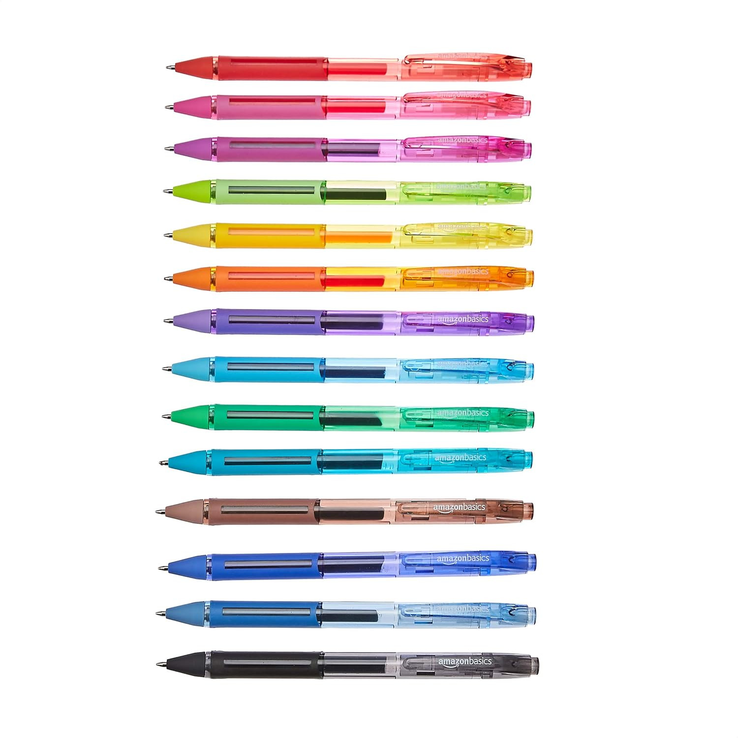 Amazon Basics Multicoloured Gel Pen Set - Medium Point, Assorted Colours, 14-Pack | Amazon (US)