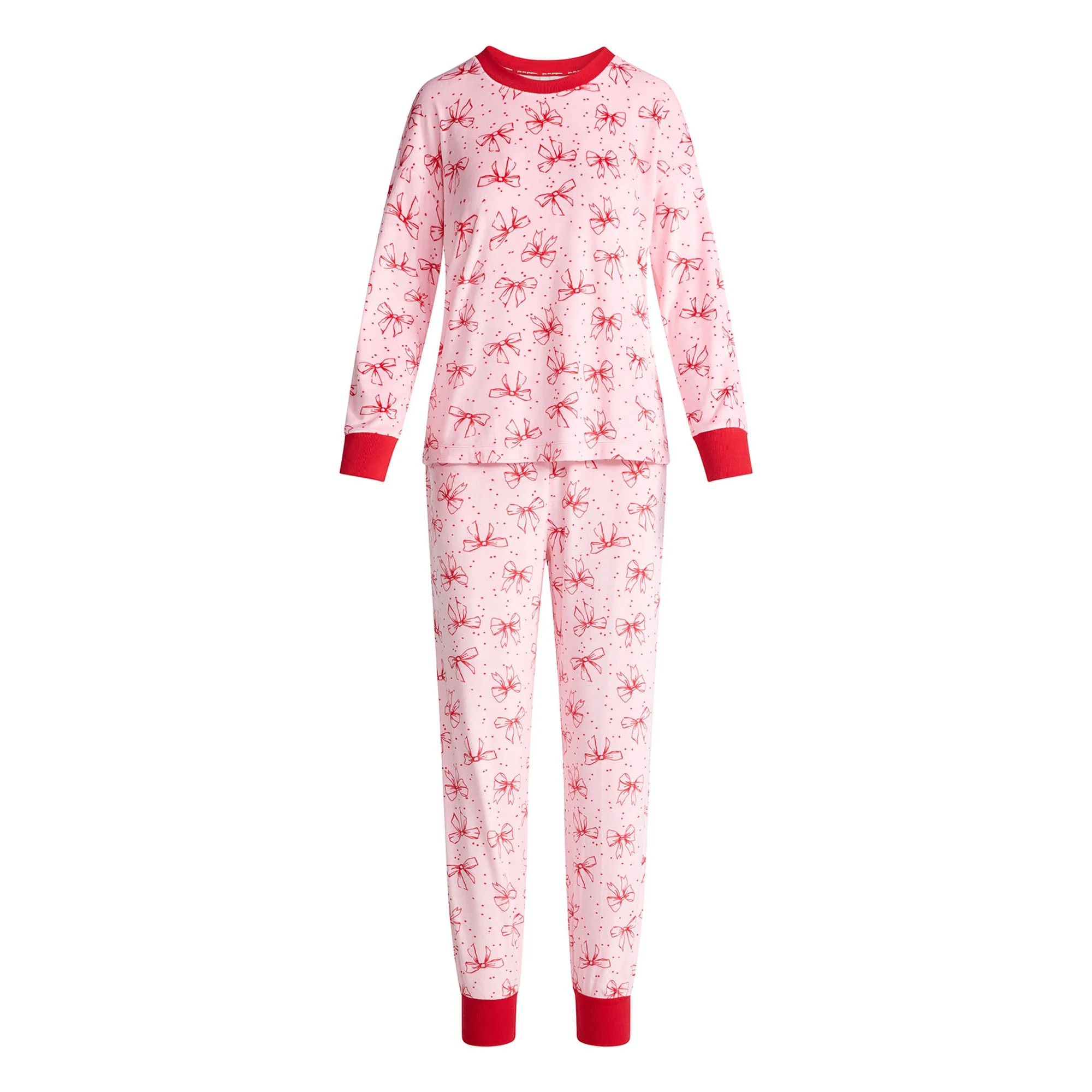 Joyspun Women’s Stretch Velour Long Sleeve Top, Pants, and Socks Pajama Set, 3-Piece, Sizes XS-... | Walmart (US)