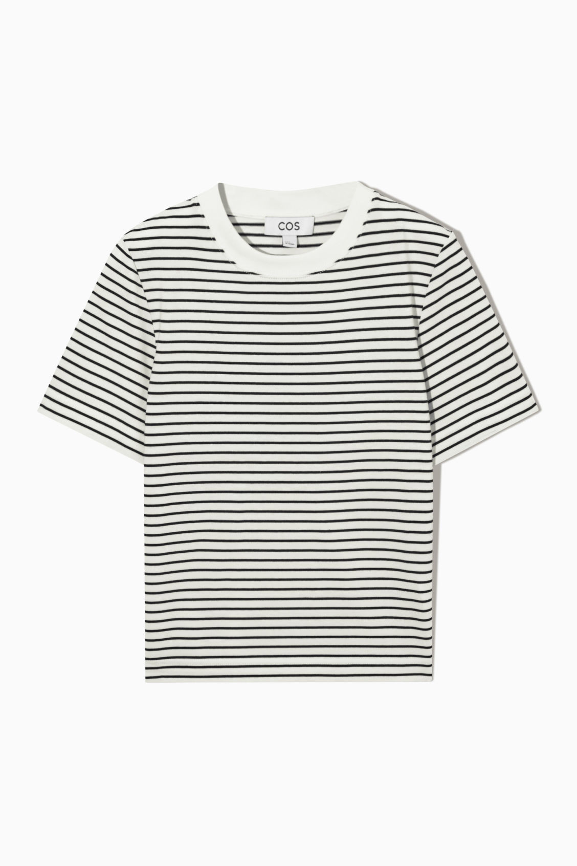 REGULAR-FIT HEAVYWEIGHT T-SHIRT - Off-white / black - COS | COS (EU)