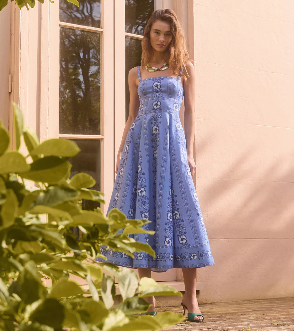 The Margot Dress - Blue Arcadia Border | Hill House Home US