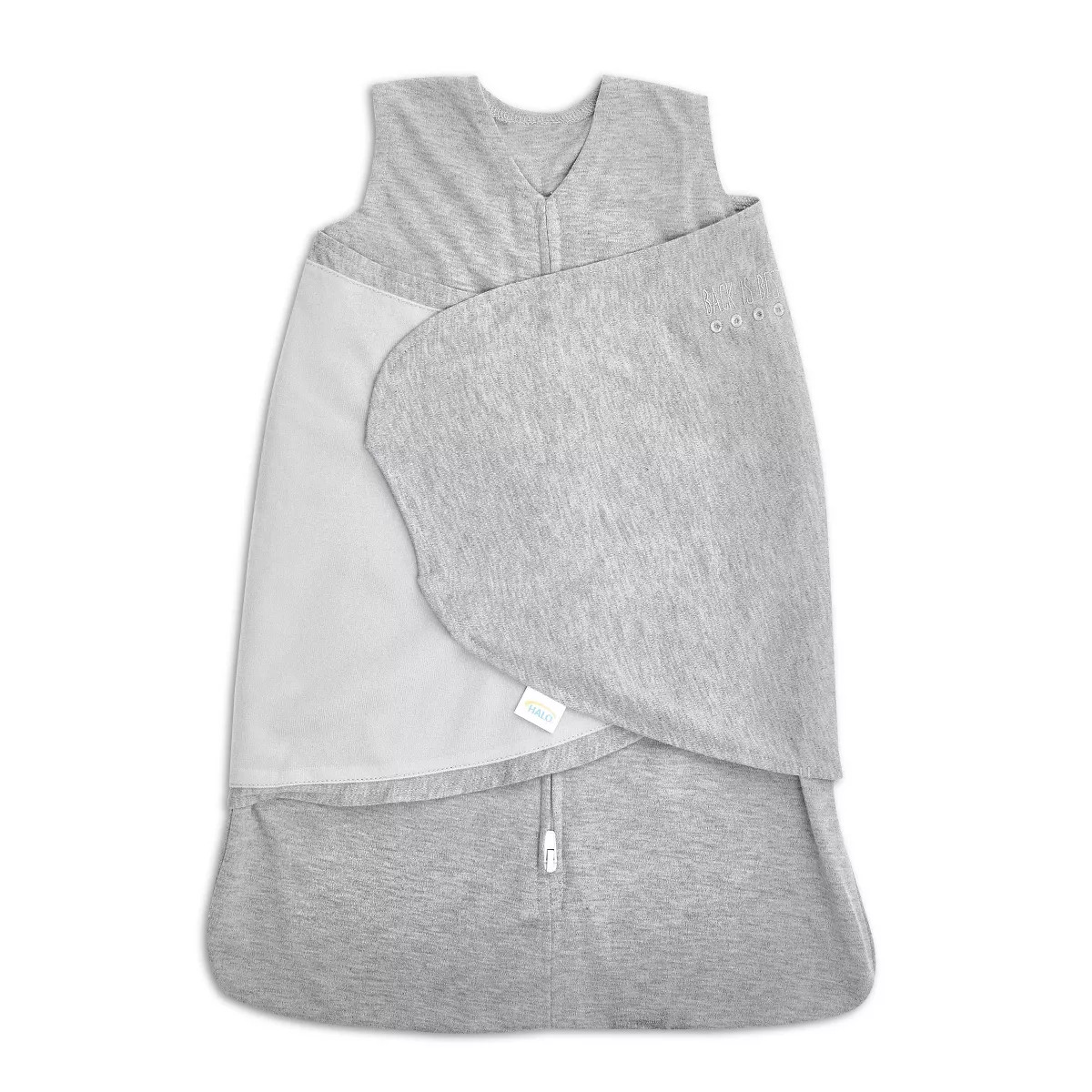 HALO Baby 100% Cotton 1.5 TOG Sleepsack Sleeveless Swaddle Wrap - Gray NB: Front Full Length Zipp... | Target