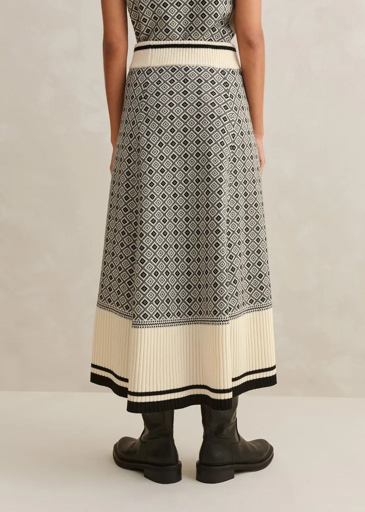 Merino Jacquard A-Line Skirt | ME+EM US