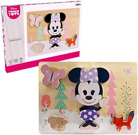Disney Wooden Toys Minnie Mouse 8-Piece Puzzle, Amazon Exclusive, by Just Play | Amazon (US)