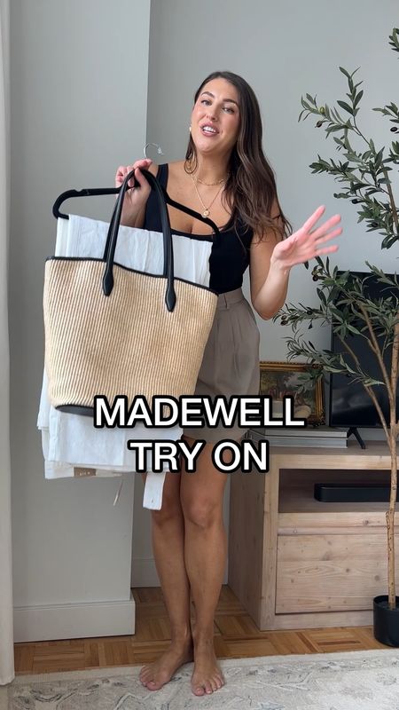 Madewell new arrival try on with wide leg white jeans , leather sandals, wide leg linen pants, and a leather trim beach tote 



size 10 fashion | size 10 | Tall girl outfit | tall girl fashion | midsize fashion size 10 | midsize | tall fashion | tall women | 

#LTKmidsize #LTKVideo #LTKstyletip