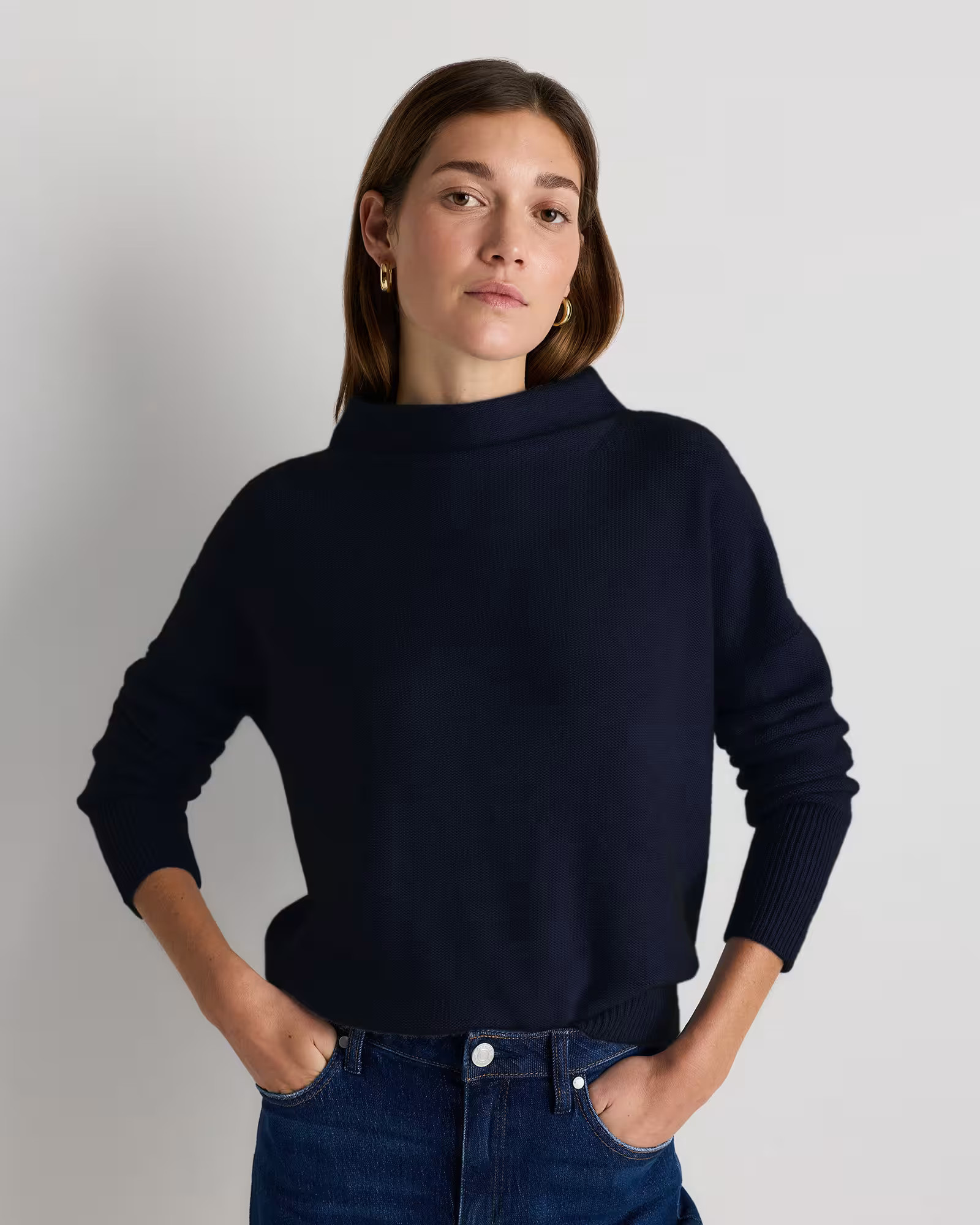 Mongolian Cashmere Funnel Neck Sweater | Quince