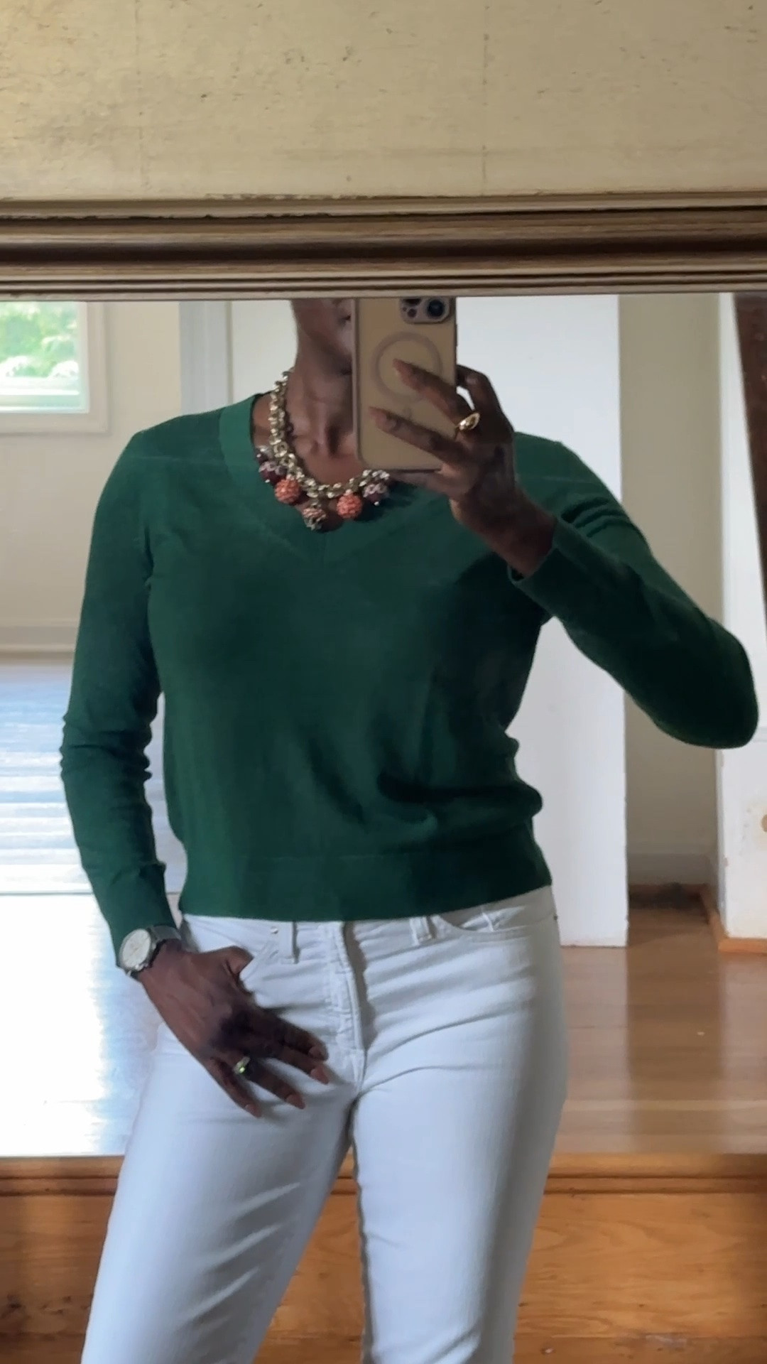 I do lightweight sweaters in the summer because my office building is soooo cold. Love this beautiful green!

#LTKgrwm #LTKootd #LTKMidsize