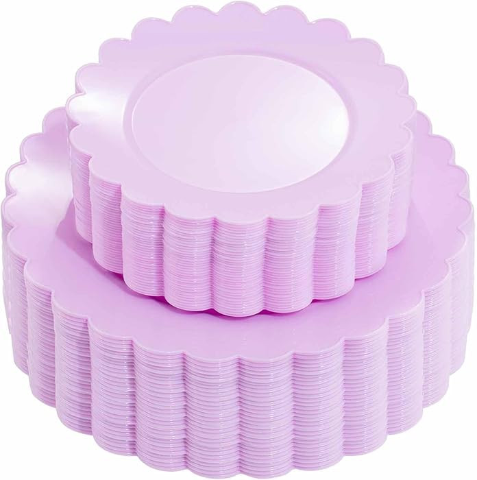 supernal 100pcs Purple Plastic Plates -Disposable Plastic Plates Heavy Duty -Lavender Purple Part... | Amazon (US)