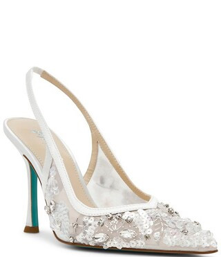Blue by Betsey Johnson Eddie Beaded Slingback Pumps | Dillard's