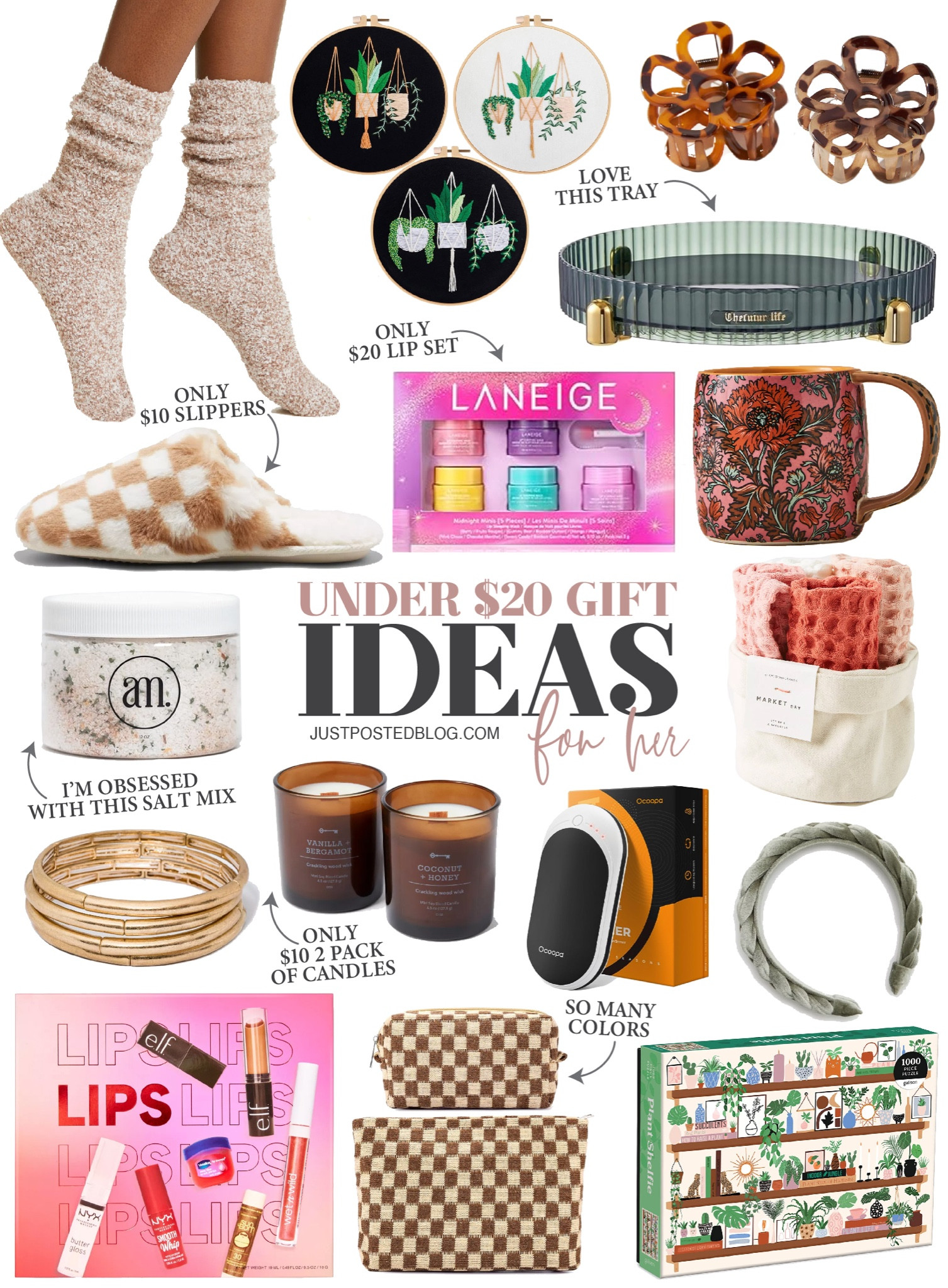 A gift guide full of ideas for her under $20! 

#LTKSeasonal #LTKGiftGuide #LTKHoliday