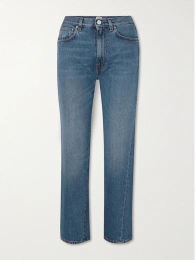 Totême - Cropped High-rise Straight-leg Jeans - Mid denim | NET-A-PORTER (US)