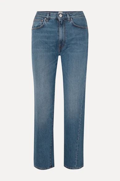 Totême - Cropped High-rise Straight-leg Jeans - Mid denim | NET-A-PORTER (US)