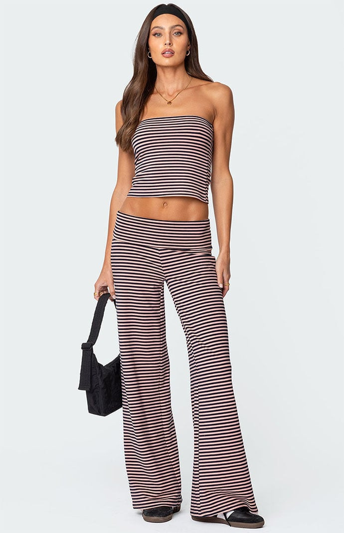 Edikted Women's Lilah Striped Fold Over Pants - Size XL | PacSun