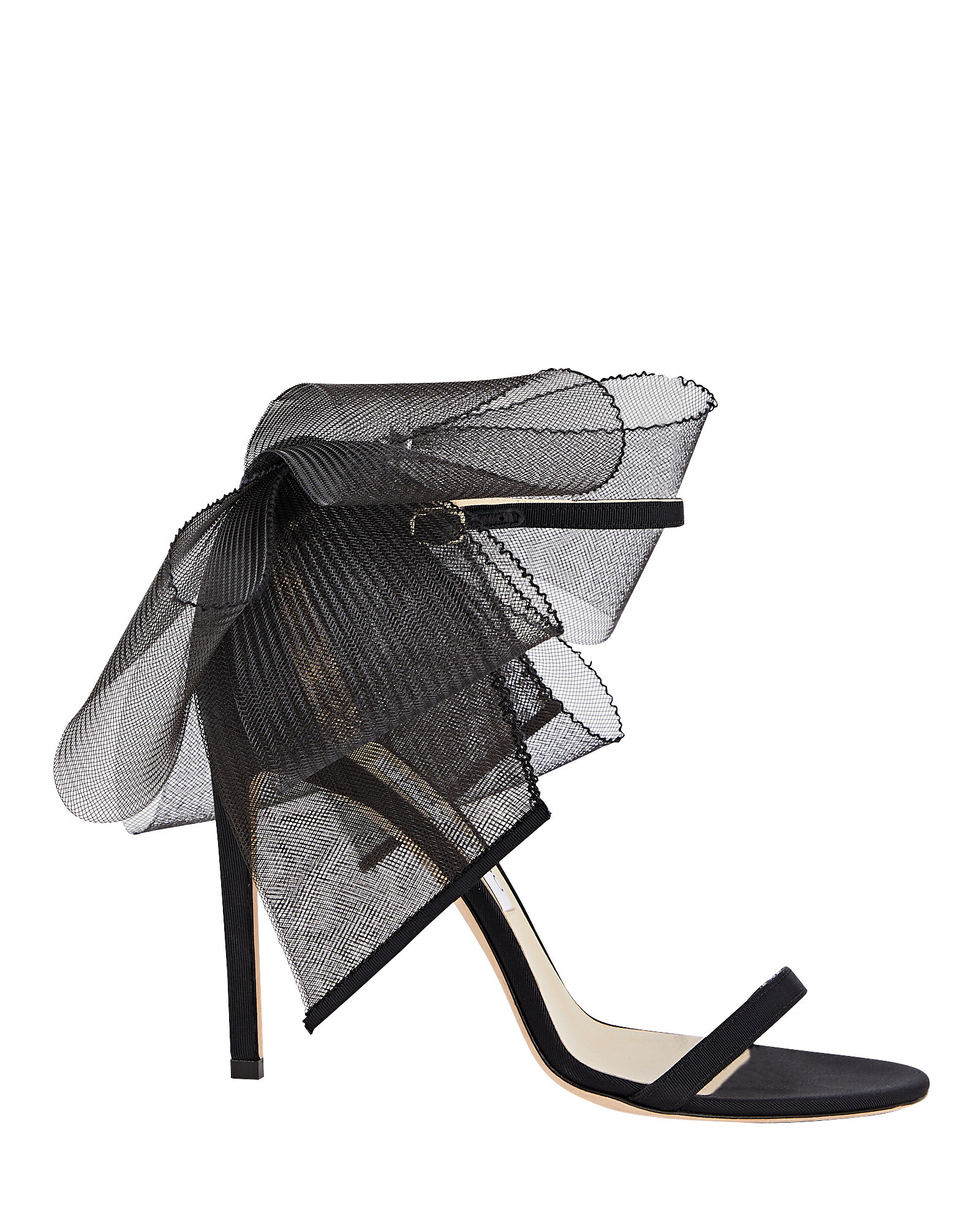 Jimmy Choo Aveline 100 Bow-Embellished Sandals, Black 36.5 | INTERMIX