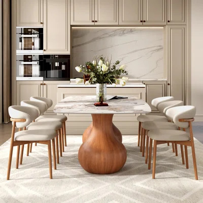 Otelia Large Double Pedestal Dining Set For 6-10 People | Wayfair North America
