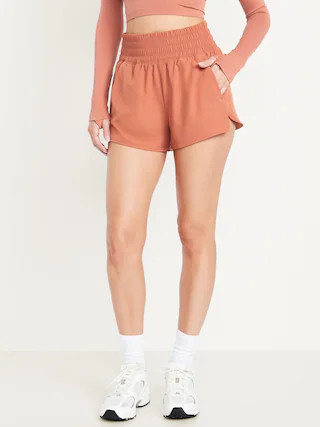Extra High-Waisted Crinkle Run Shorts -- 3-inch inseam | Old Navy (US)