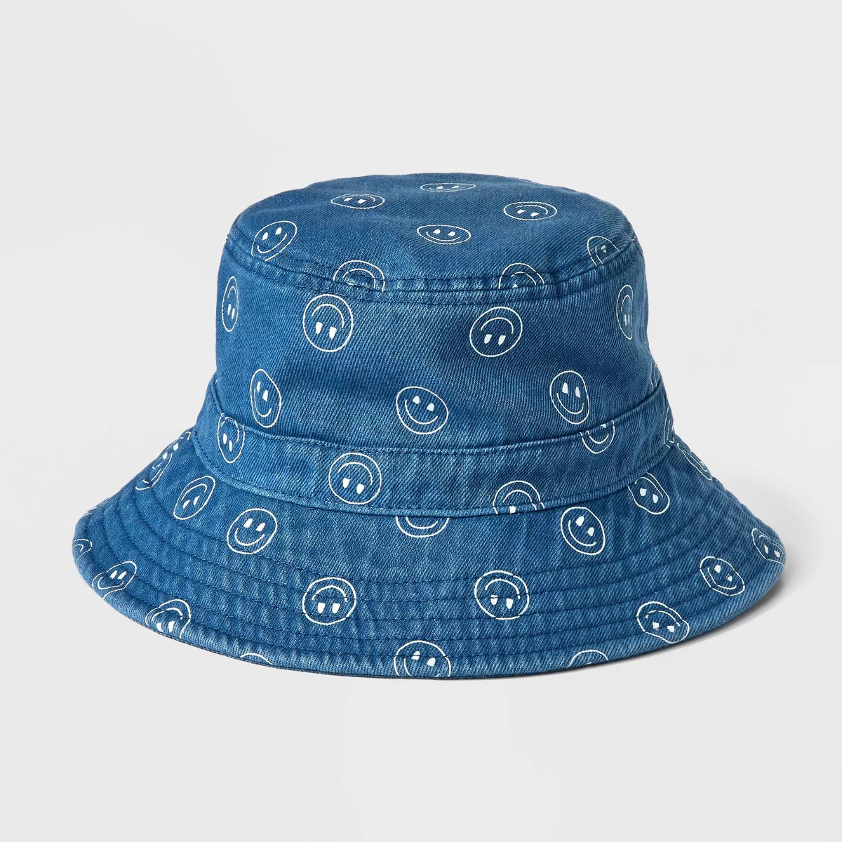 Girls' Denim Bucket Hat with Smileys - Cat & Jack™ | Target