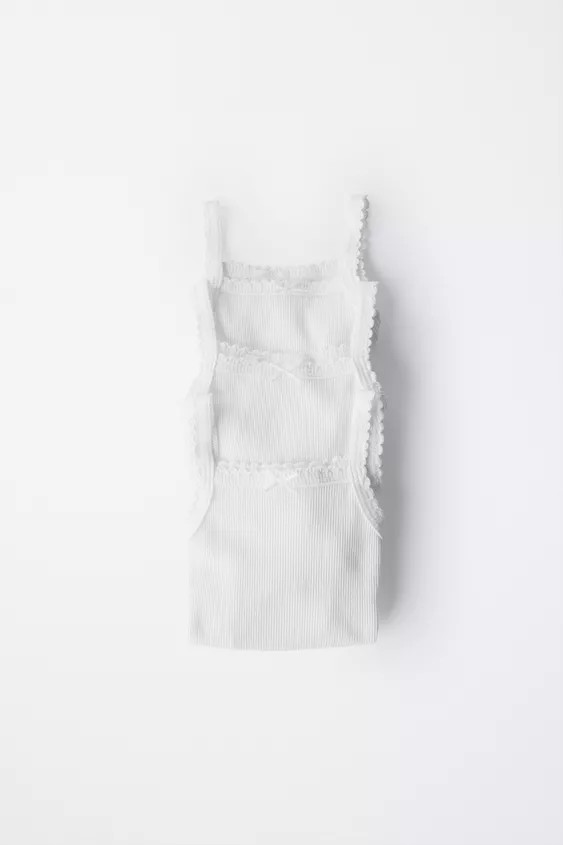 THREE-PACK OF RIBBED STRAP BODYSUITS | Zara US
