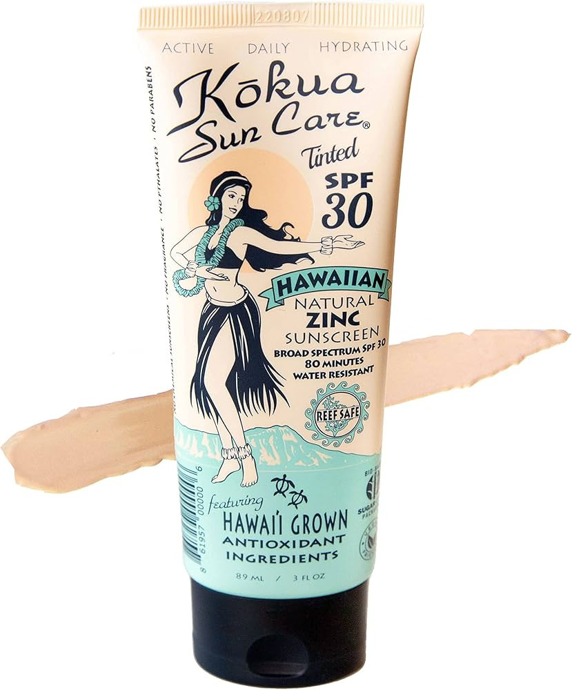 Kokua Sun Care Hawaiian Tinted Non Nano Zinc Oxide Sunscreen for Face & Body, Daily SPF 30/80 Lot... | Amazon (US)
