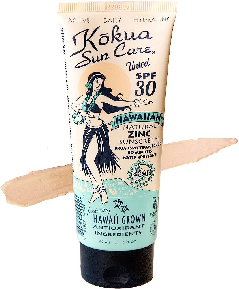 Kokua Sun Care Hawaiian Tinted Non Nano Zinc Oxide Sunscreen for Face & Body, Daily SPF 30/80 Lot... | Amazon (US)