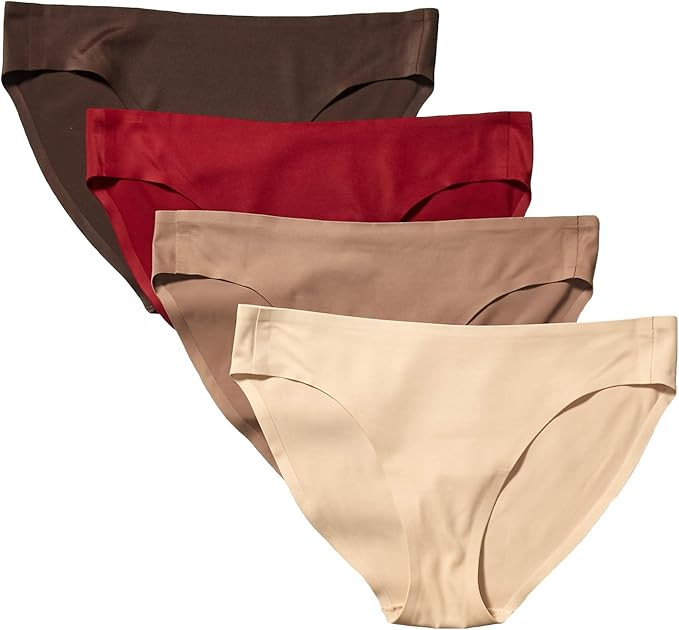 Amazon Essentials Women's Seamless Bonded Stretch Bikini Brief Underwear, Pack of 4 | Amazon (US)