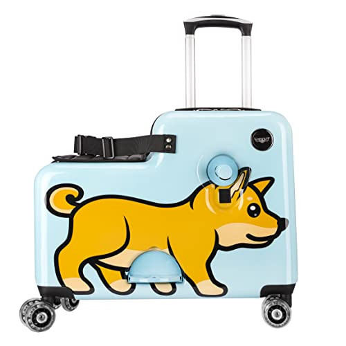 Younglingz Lil Flyer 20" kid ride on suitcase child stroller spinner luggage (Dog) | Amazon (US)